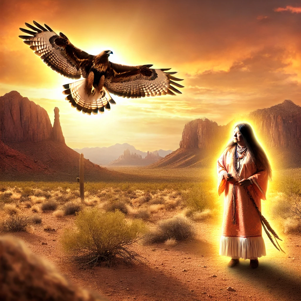 The Hawk represents the Spirit of Gold in the lands of Native Americans and the Prospectors who find gold among the land of the spirits.