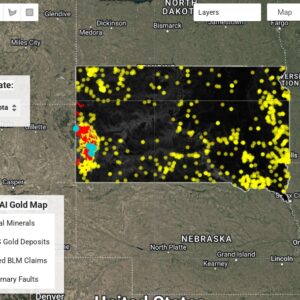 Deep Dig AI Gold Map South Dakota Gives Prospectors the Edge Before They Leave Home to Prospect for Profitable Gold Deposits. The Prospector AI Gold Map is Perfect for Those Who Want to Dive In But Not In Over Their Head,
