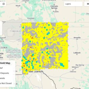 Prospector AI Gold Map New Mexico Find Rich Deposits of Gold and minerals using the New Mexico AI Gold Map
