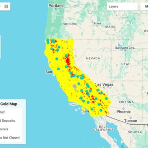 Aurum Meum AI Gold Map of California includes Critical Mineral, MRDS, and BLM Filtered Claim Data at your fingertips