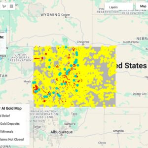 The Prospector AI Gold Map Colorado Includes 6, Data-Rich Prospecting Points For Finding Gold.