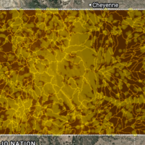 Colorado Deep Dig V2 AI Gold Map showing AI-interpreted gold probability zones, major fault systems, historic mining districts, and hydrographic controls across Colorado.